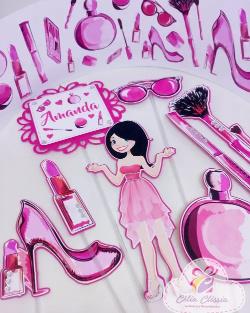 Arquivo de Corte Topo de Bolo - Maquiagem / Make