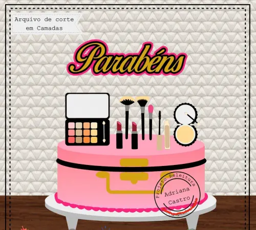 Arquivo de Corte Topo de Bolo - Maquiagem / Make