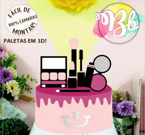 Arquivo de Corte Topo de Bolo - Maquiagem / Make