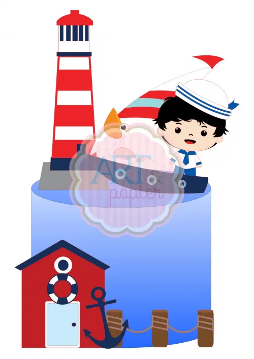 Arquivo de Corte Topo de Bolo - Marinheiro