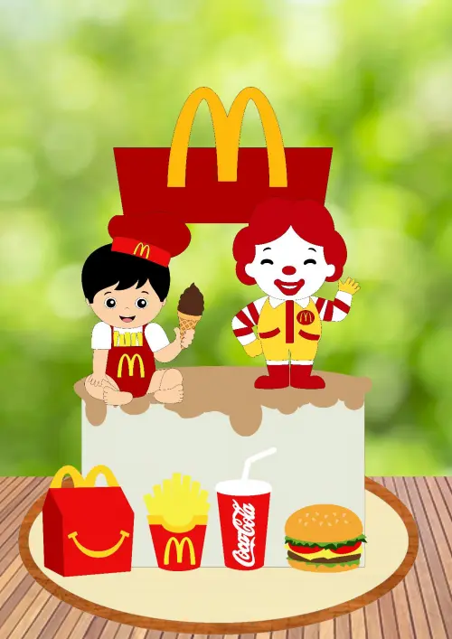 Arquivo de Corte Topo de Bolo - Mcdonalds