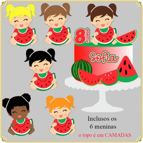 Arquivo de Corte Topo de Bolo - Melancia