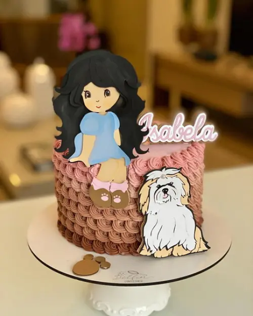 Arquivo de Corte Topo de Bolo - Menina