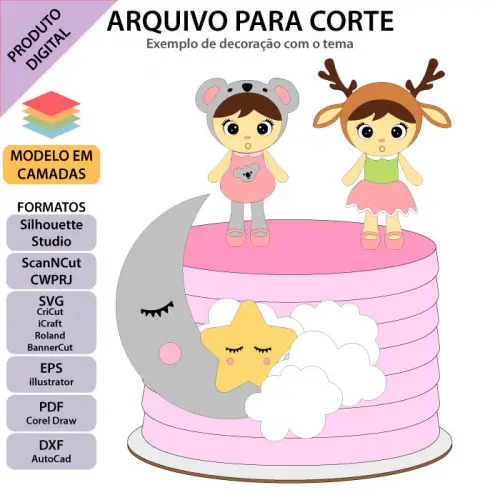 Arquivo de Corte Topo de Bolo - Metoo Doll