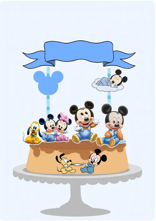 Arquivo de Corte Topo de Bolo - Mickey e sua turma