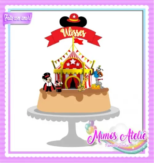 Arquivo de Corte Topo de Bolo - Mickey e sua turma