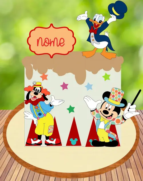 Arquivo de Corte Topo de Bolo - Mickey e sua turma