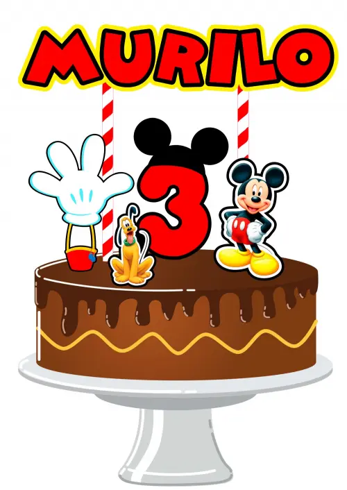 Arquivo de Corte Topo de Bolo - Mickey e sua turma