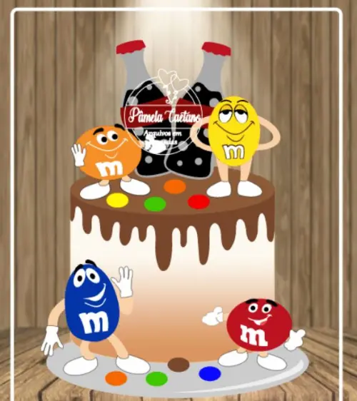 Arquivo de Corte Topo de Bolo - M&M