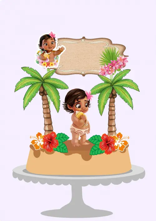Arquivo de Corte Topo de Bolo - Moana