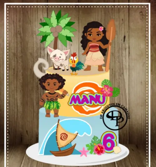 Arquivo de Corte Topo de Bolo - Moana