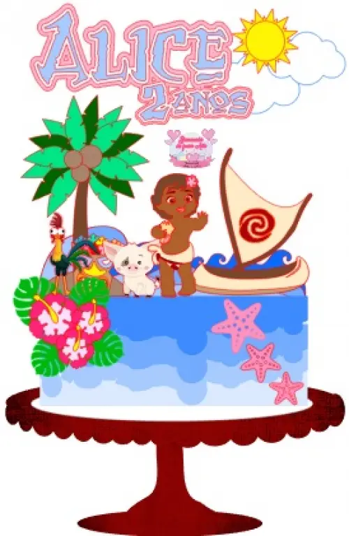 Arquivo de Corte Topo de Bolo - Moana