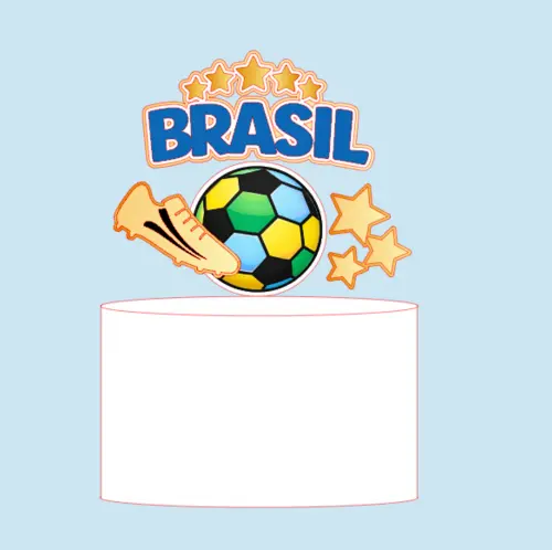 Arquivo de Corte Topo de Bolo - Copa do Mundo / Hexa