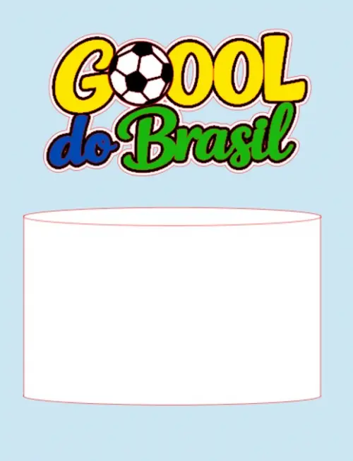 Arquivo de Corte Topo de Bolo - Copa do Mundo / Hexa