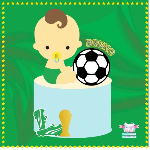 Arquivo de Corte Topo de Bolo - Copa do Mundo / Hexa