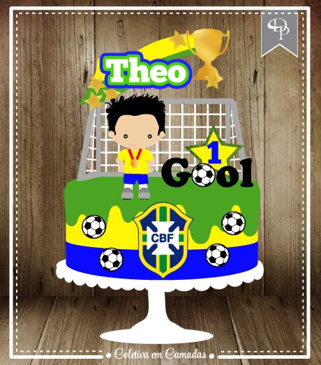 Arquivo de Corte Topo de Bolo - Copa do Mundo / Hexa