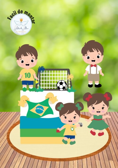 Arquivo de Corte Topo de Bolo - Copa do Mundo / Hexa