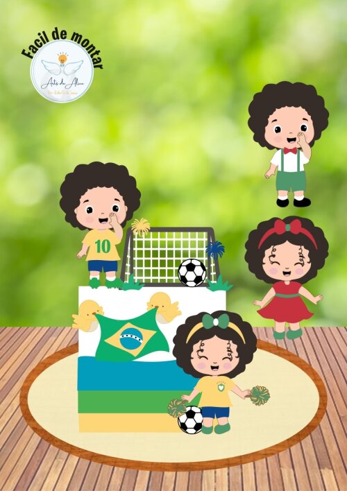 Arquivo de Corte Topo de Bolo - Copa do Mundo / Hexa