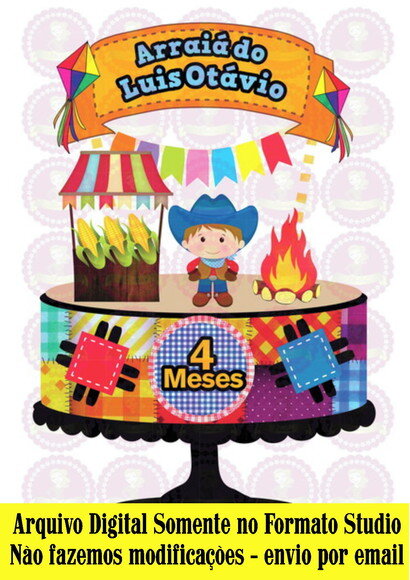 Arquivo de Corte Topo de Bolo - Festa Junina / Arraiá