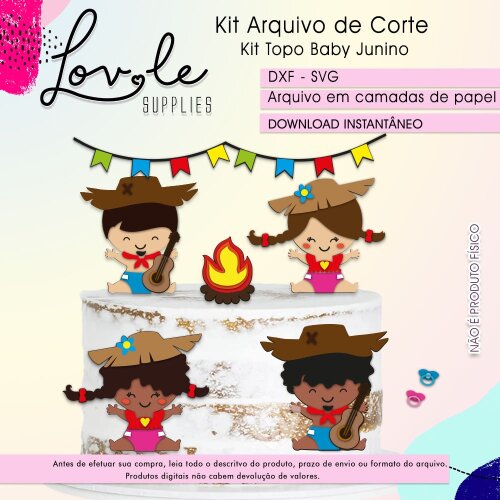 Arquivo de Corte Topo de Bolo - Festa Junina / Arraiá