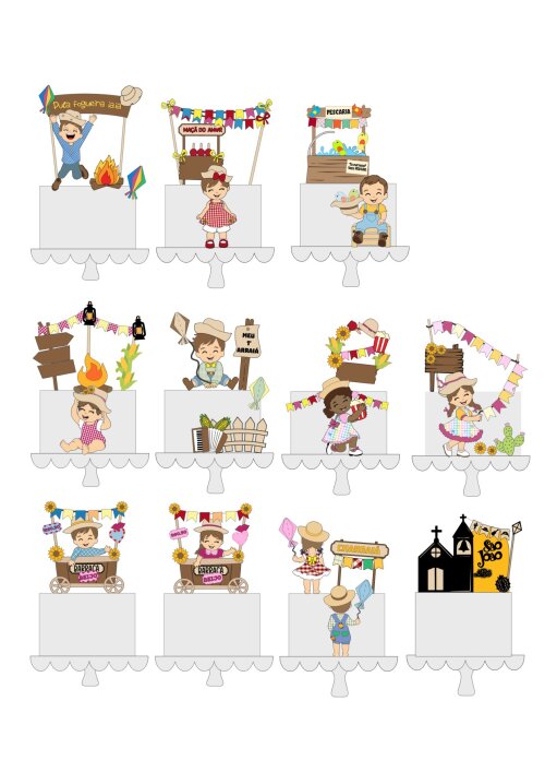 Arquivo de Corte Topo de Bolo - Festa Junina / Arraiá