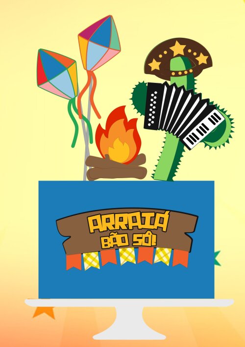 Arquivo de Corte Topo de Bolo - Festa Junina / Arraiá