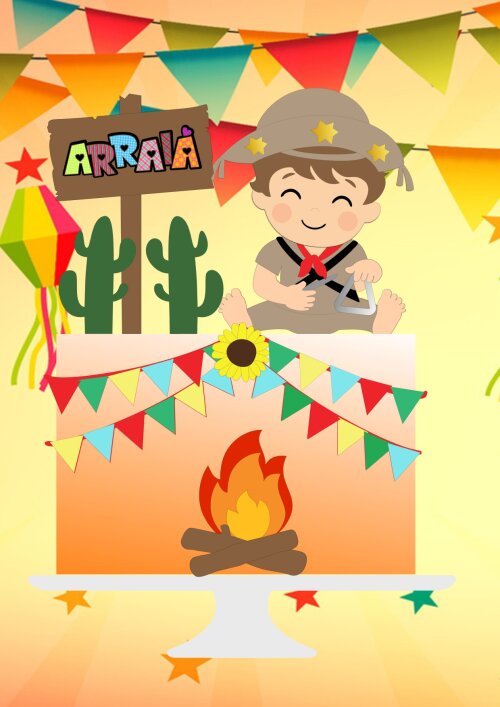 Arquivo de Corte Topo de Bolo - Festa Junina / Arraiá