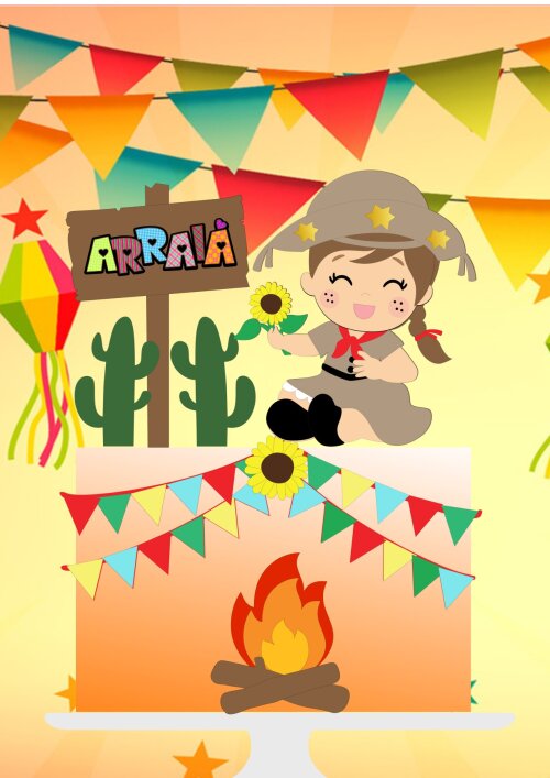 Arquivo de Corte Topo de Bolo - Festa Junina / Arraiá