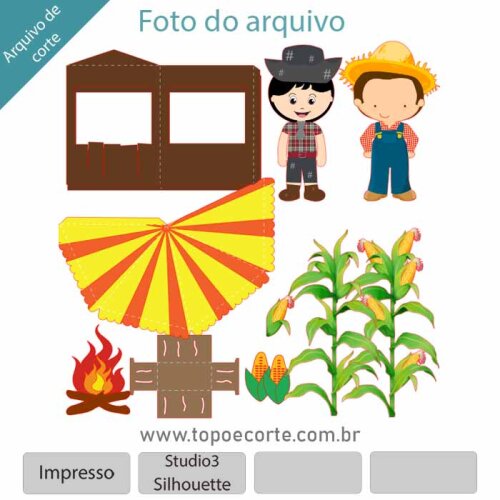 Arquivo de Corte Topo de Bolo - Festa Junina / Arraiá