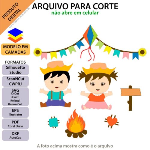 Arquivo de Corte Topo de Bolo - Festa Junina / Arraiá