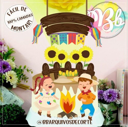 Arquivo de Corte Topo de Bolo - Festa Junina / Arraiá