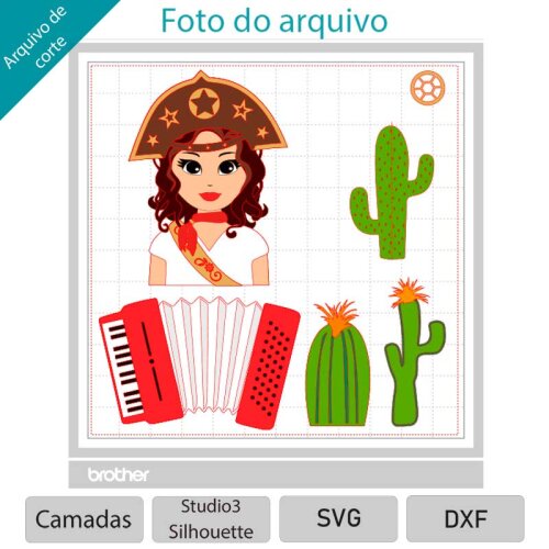 Arquivo de Corte Topo de Bolo - Festa Junina / Arraiá