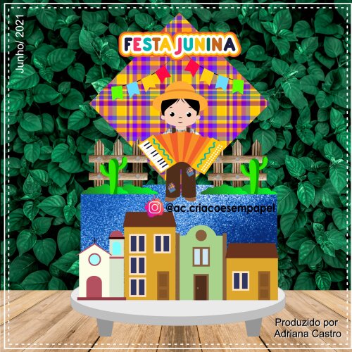 Arquivo de Corte Topo de Bolo - Festa Junina / Arraiá