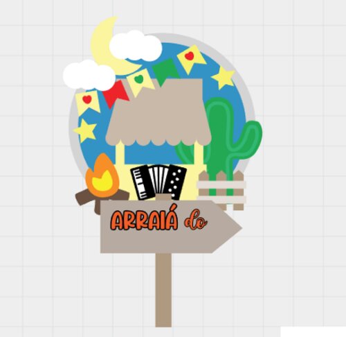 Arquivo de Corte Topo de Bolo - Festa Junina / Arraiá
