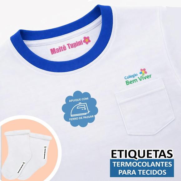 100 Etiquetas Termocolantes para Tecidos Claros e Escuros