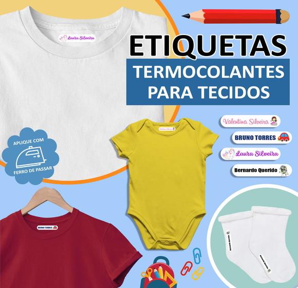 50 Etiquetas Termocolantes para Tecidos Claros e Escuros