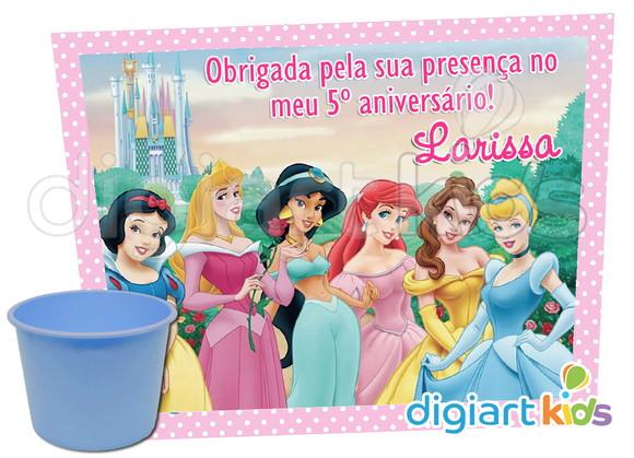 Adesivo para Baldinho de Pipoca 1,5l Princesas