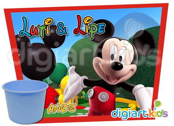 Adesivo para Baldinho de Pipoca Casa do Mickey