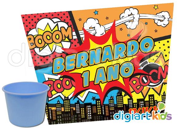 Adesivo para Baldinho de Pipoca Heróis