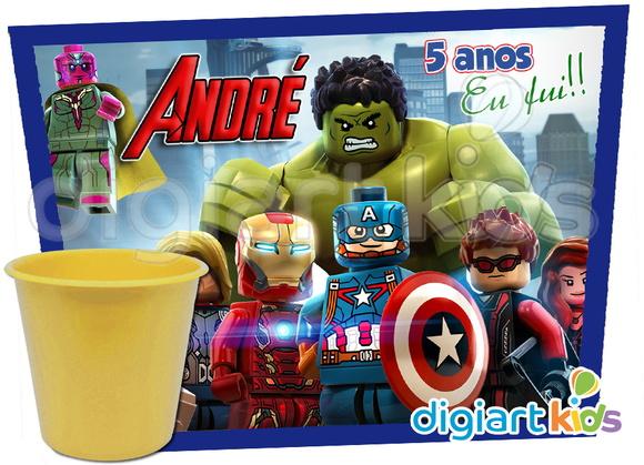 Adesivo para Baldinho de Pipoca Lego Marvel Vingadores