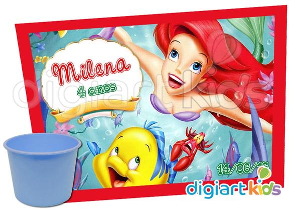 Adesivo para Baldinho de Pipoca Pequena Sereia