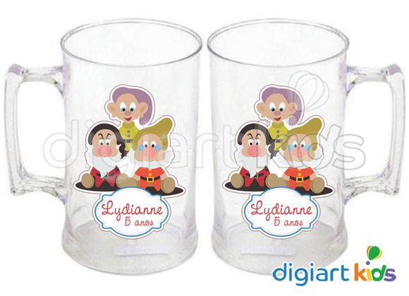 Adesivo para Caneca Branca de Neve e 7 Anões