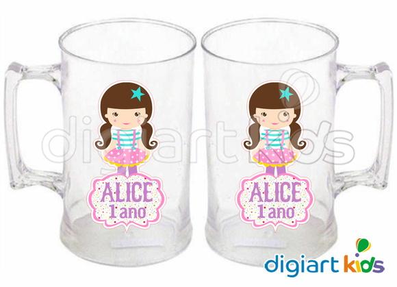 Adesivo para Caneca Circo Rosa