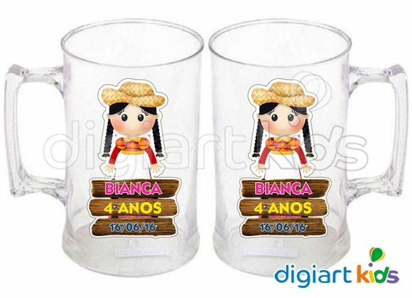 Adesivo para Caneca Festa Junina Menina