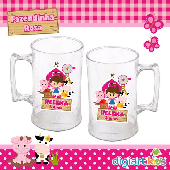 Adesivo para Caneca Fazendinha Rosa