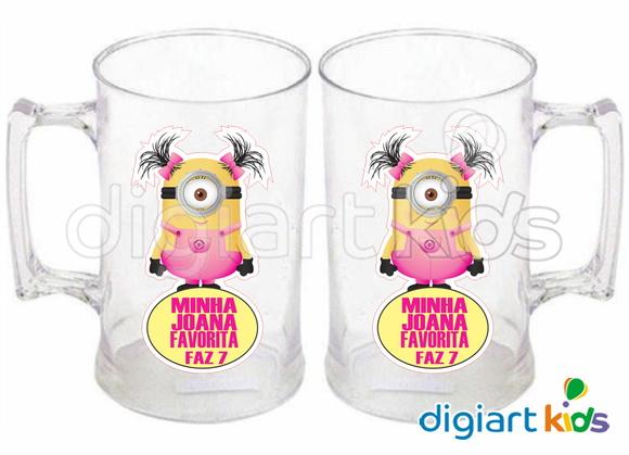 Adesivo para Caneca Minions Menina