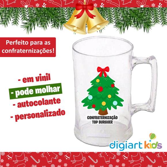 Adesivo para Caneca Natal Papel Noel