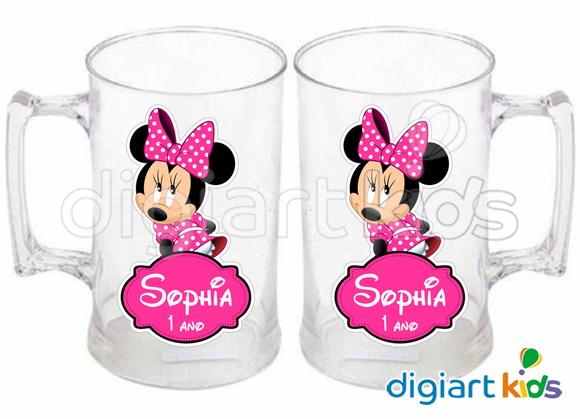 Adesivo para Caneca Minnie Rosa