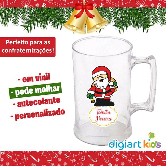 Adesivo para Caneca ou Copo Natal Papai Noel