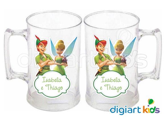 Adesivo para Caneca Tinker Bell e Peter Pan